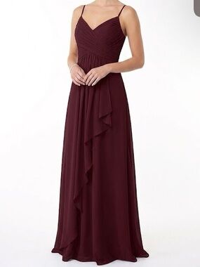 New Christina Wu collection Burgundy maxi dress with bling straps